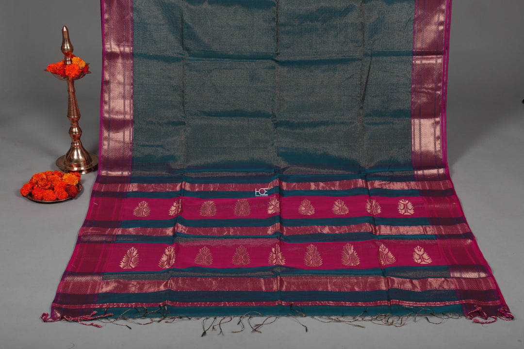Buy Online Handwoven Tissue Silk Maheshwari Saree with Blouse. Maheshwari Silk Sari, Tissue Silk Saree with Zari or Brocade Border