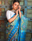 Green Pochampally Ikat Silk Saree