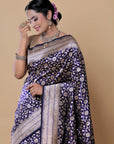 Silver Blue Pure Banarasi Silk Saree