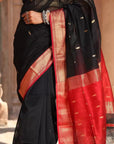 Black Maheshwari SiCo Saree