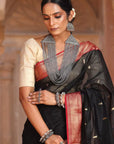 Black Maheshwari SiCo Saree