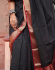 Black Maheshwari Saree