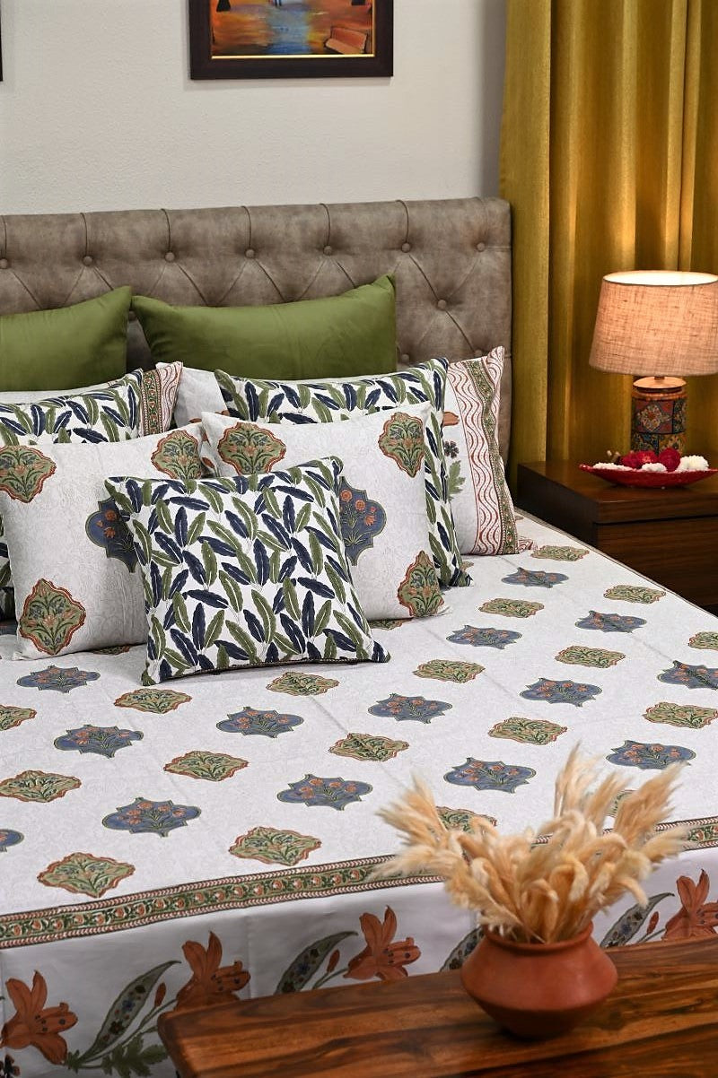 Sanganeri-Hand-Block-Printed-Bedsheet-set-in-India