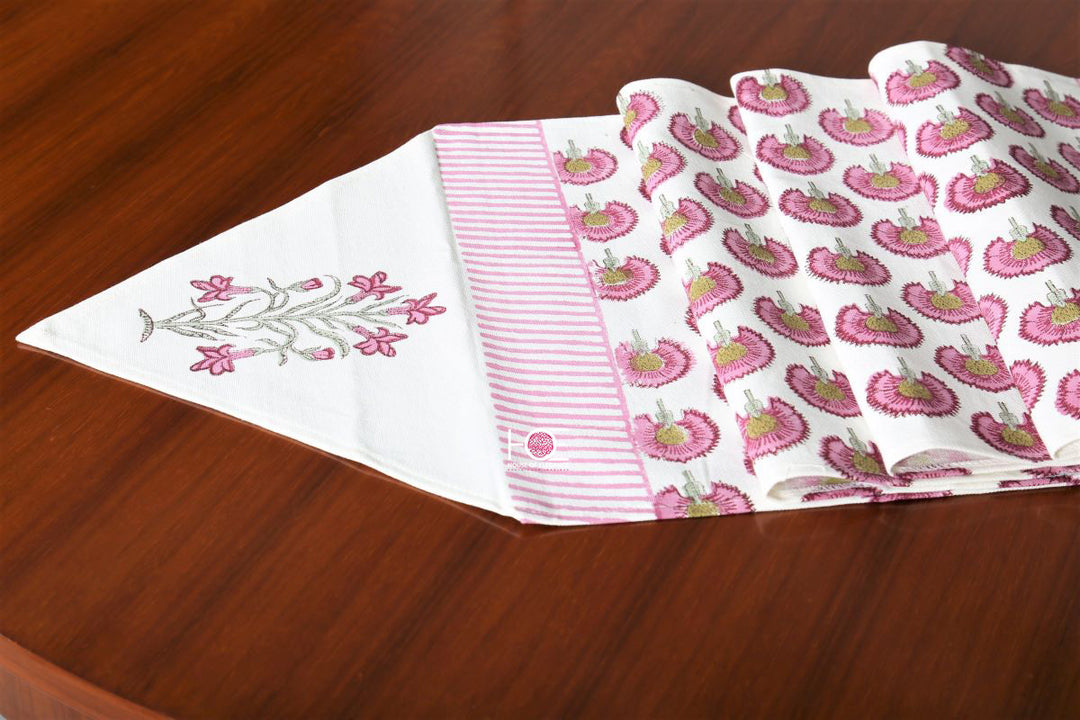 pink-Block-Print-Table-Linens-cotton-table-runner