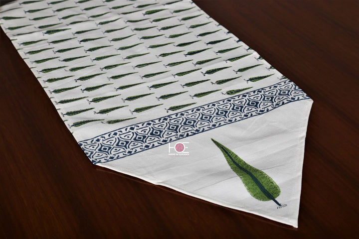 Green-white-Block-Print-Table-Linen-Dining-Table-Runner