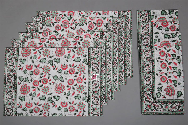 Pink-Canvas-Cotton-Table-Mats-And-Napkins