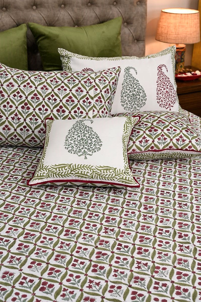 Sanganeri-Print-Bedsheet-Glace-Cotton-Bedsheet-India