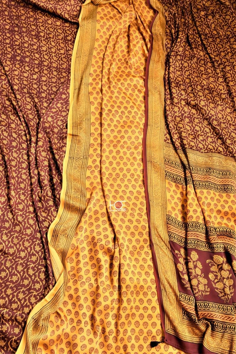 Yellow Buti Jaal / Modal Silk | Bagh | 3 Pcs Suit - Handcrafted Home decor and Lifestyle Products
