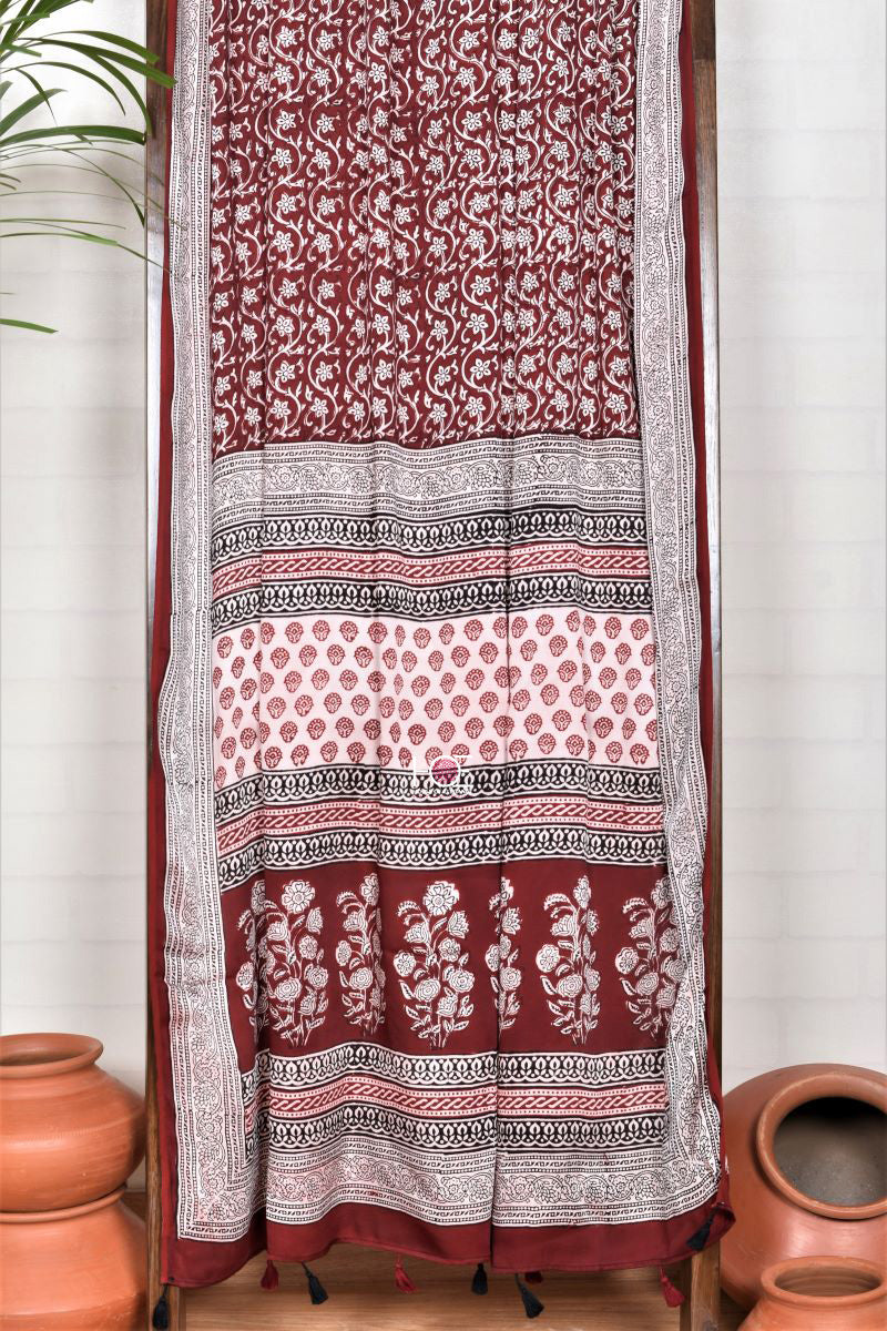 White Buti Jaal / Modal Silk | Bagh | 3 Pcs Suit - Handcrafted Home decor and Lifestyle Products