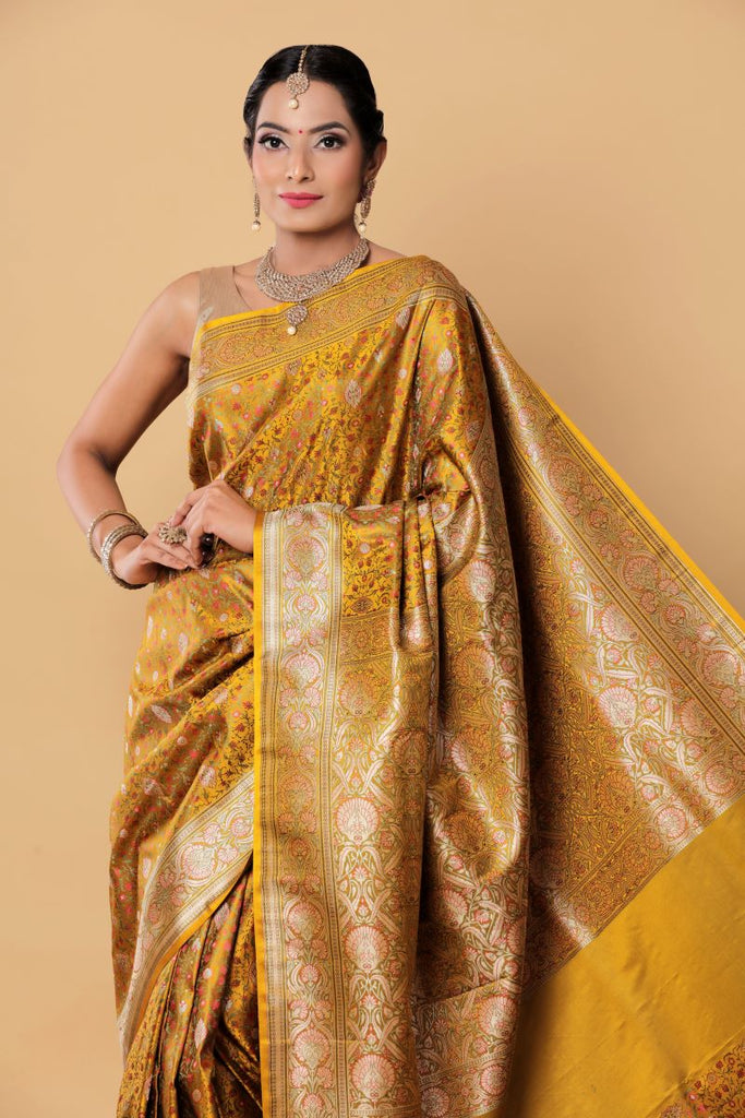 MEGHA• SATIN KATAN BANARASI TANCHOI SILK SAREE – Fab Bride