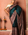 Blue Modal Silk Ajrakh Saree