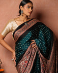 Bandhani Ajrakh Modal Silk Saree