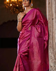 Magenta Handloom Kanjivaram Saree