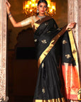 Black Kanchivaram Silk Saree