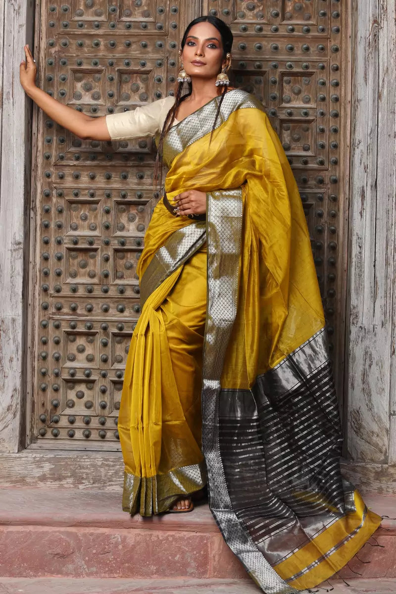 Handloom Maheshwari Cotton Silk Saree