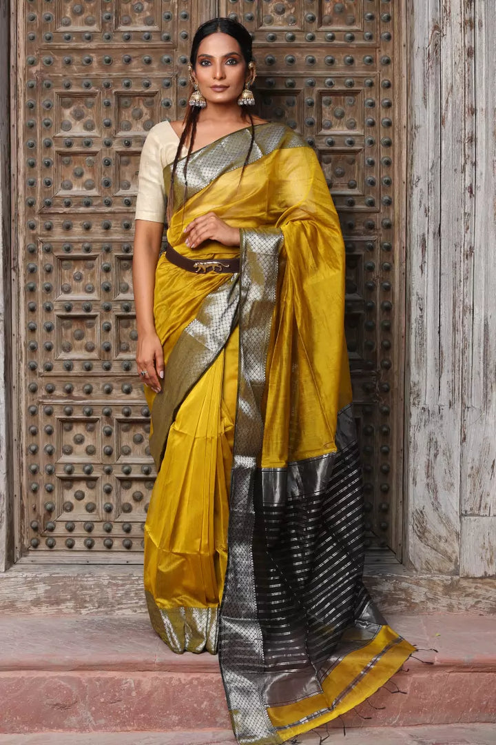 Handwoven Maheshwari Cotton Silk Saree