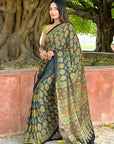 Ajrakh Modal Silk Saree