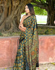 Ajrakh Modal Silk Saree