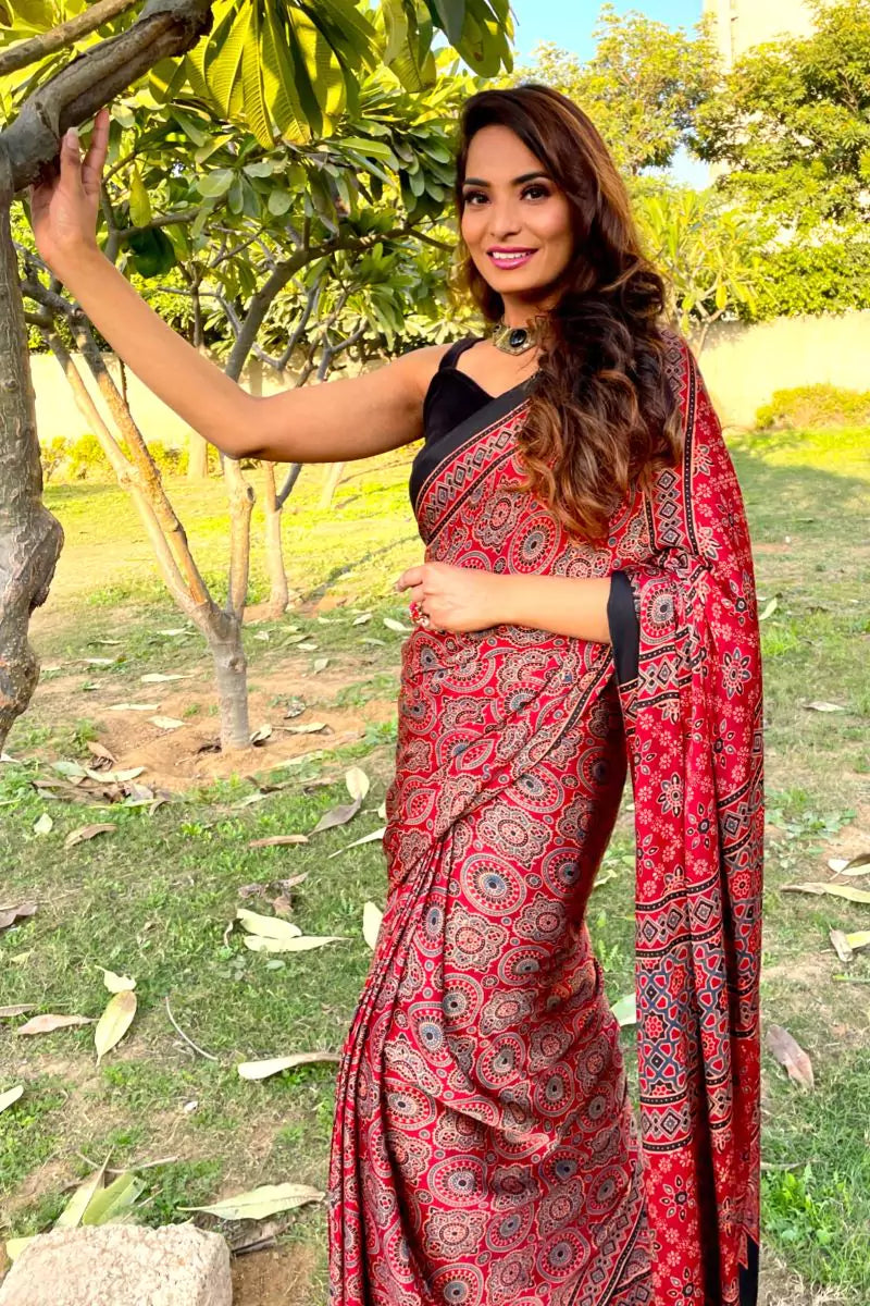 Dress with 2025 silk saree