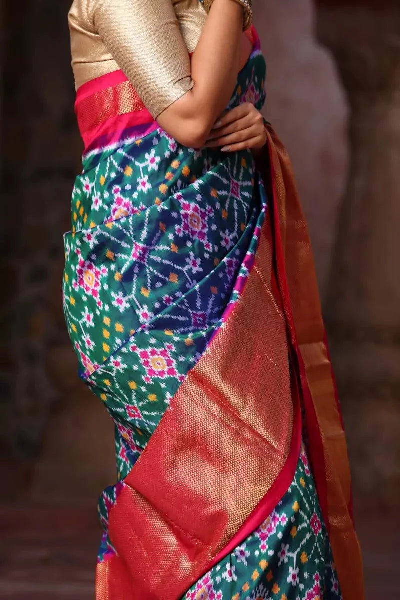 Handwoven Pochampally Ikat Silk Saree