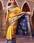 Yellow Pochampally Ikat Silk Saree