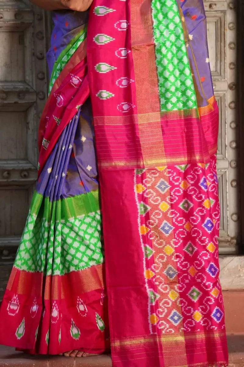 Yellow Pochampally Silk Saree