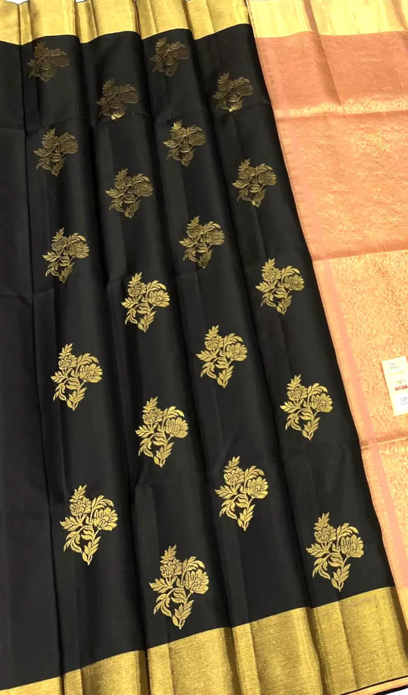 Handwoven Black Kanjivaram Silk Saree