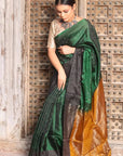 Green Black Kanjivaram Silk Saree