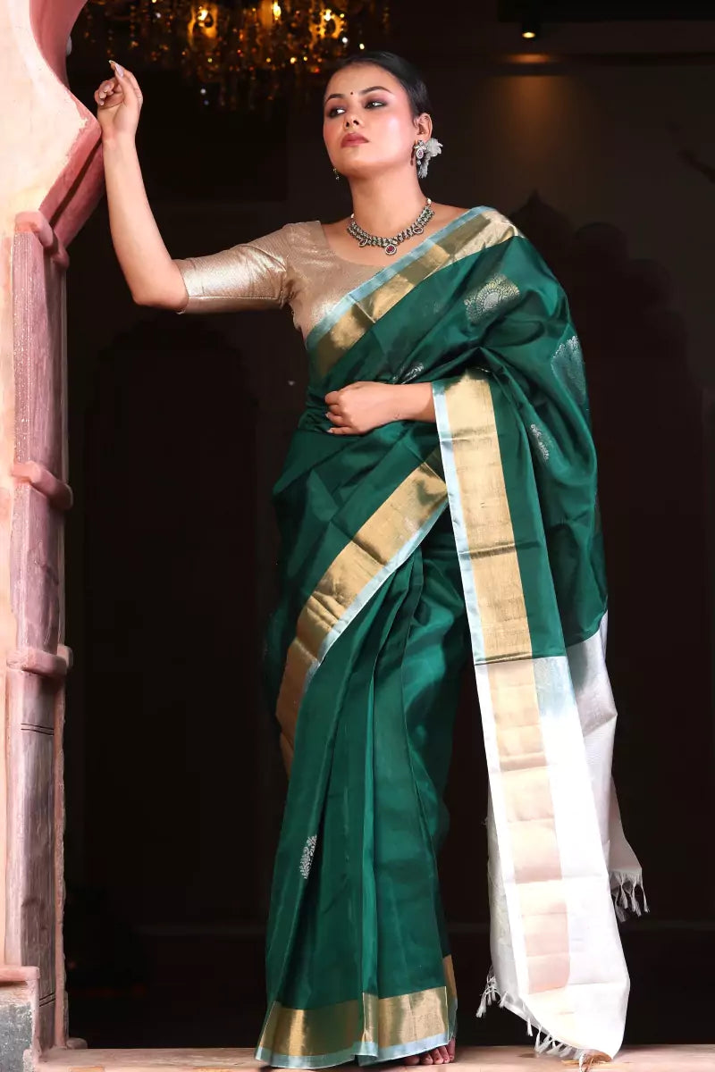 Handloom Green Kanjivaram Silk Saree
