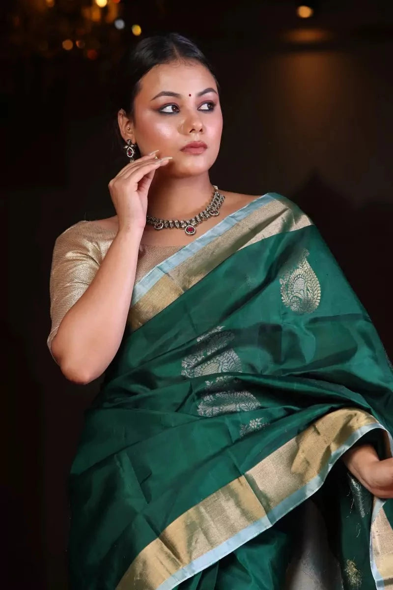 Green Kanjivaram Mulberry Silk Saree