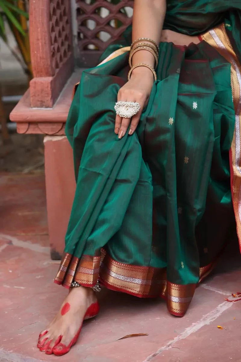 Green Maheshwari Saree