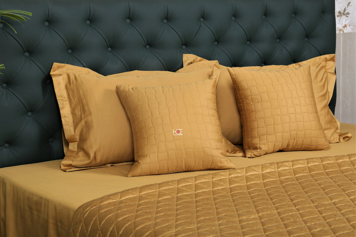 Mustard-400-Thread-Count-Bed-Linen-Plain-Bedsheet-Set