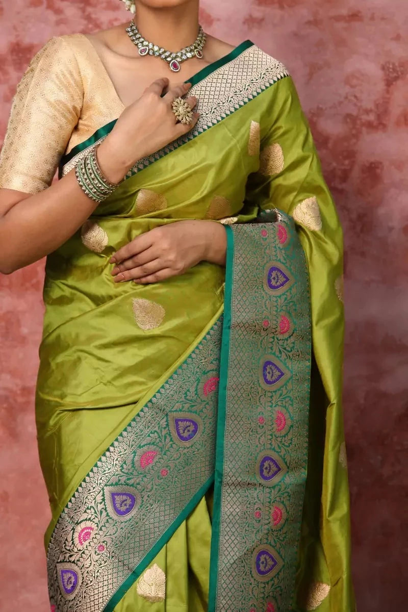 Green Banarasi Silk Saree