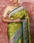 Green Meenakari Banarasi Katan Silk Saree